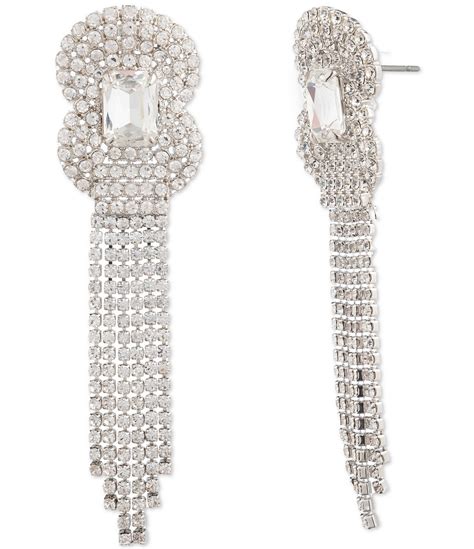 givenchy silver tone crystal chandelier earrings|dillard's Givenchy earrings.